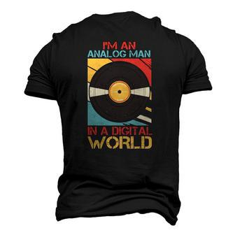 Mens Im An Analog Man In A Digital World Vinyl Vintage Music Men's 3D T-Shirt Back Print | Mazezy