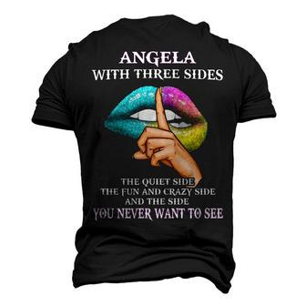 Angela Name Angela With Three Sides Men's 3D T-shirt Back Print - Seseable