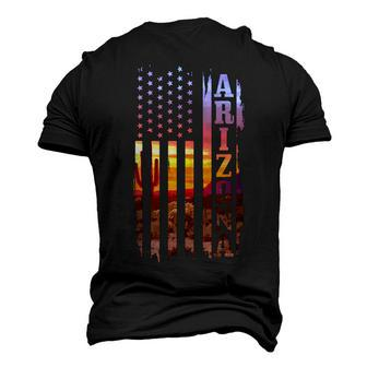 Arizona American Flag Pride Landscape Cactus Patriotic V2 Men's 3D T-shirt Back Print - Seseable
