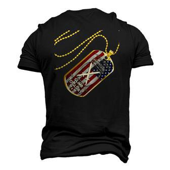 Army 10Th Mountain Division American Flag Dog Tag Men's 3D T-Shirt Back Print | Mazezy