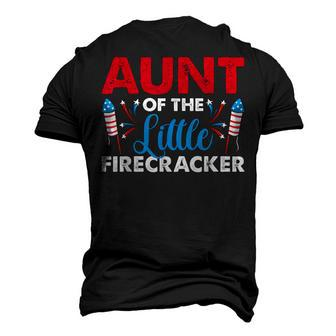 Aunt Of The Little Firecracker 4Th Of July Birthday Party Men's 3D T-shirt Back Print - Seseable