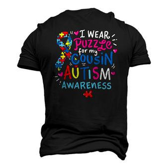 Autism Awareness I Wear Puzzle For My Cousin Men's 3D T-Shirt Back Print | Mazezy
