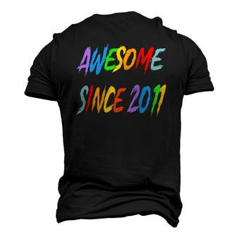 Awesome Since 2011 Birthday Party 11 Years Old Vintage Men's 3D T-Shirt Back Print | Mazezy