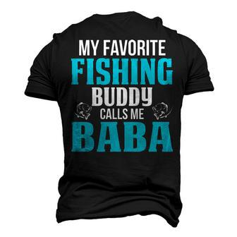 Baba Grandpa Fishing My Favorite Fishing Buddy Calls Me Baba Men's 3D T-shirt Back Print - Seseable