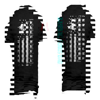 Mens Baseball Bonus Dad Us Flag Best Baseball Dad Fathers Day Men's 3D T-Shirt Back Print | Mazezy