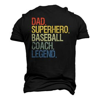 Baseball Coach Dad Superhero Legend Men's 3D T-Shirt Back Print | Mazezy