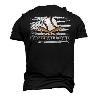 Baseball Dad American Flag 4Th Of July Baseball Player Men's 3D T-shirt Back Print - Seseable
