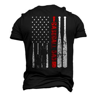 Mens Baseball Dad - Dad And Son - American Flag 4Th Of July Men's 3D T-shirt Back Print - Seseable