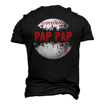 Baseball Softball Lover Ball Pap Pap Fathers Day Dad Papa Men's 3D T-Shirt Back Print | Mazezy
