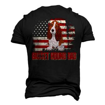 Basset Hound Dad American Flag 4Th Of July Dog Lovers Men's 3D T-shirt Back Print - Seseable