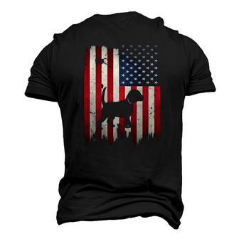 Beagle Dog Usa American Flag 4Th Of July Patriotic Men's 3D T-Shirt Back Print | Mazezy