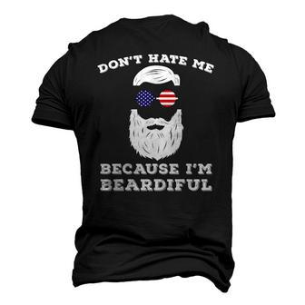 Beautiful Bearded Husband American 4Th Of July Beard Men's 3D T-Shirt Back Print | Mazezy
