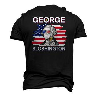 Beer George Sloshington American Flag 4Th Of July Men's 3D T-Shirt Back Print | Mazezy