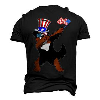 Bernese Mountain Dog Dabbing Dog Dad 4Th Of July Men's 3D T-shirt Back Print - Seseable