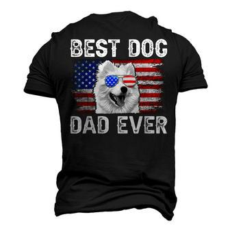 Mens Best American Eskimo Dad Ever American Flag 4Th Of July Men's 3D T-shirt Back Print - Seseable
