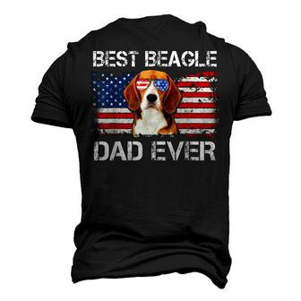 Mens Best Beagle Dad Ever American Flag Fathers Day 4Th Of July Men's 3D T-shirt Back Print - Seseable