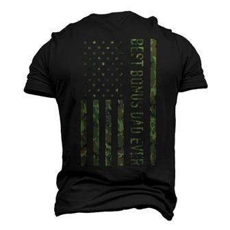Best Bonus Dad Ever Us American Military Camouflage Flag Men's 3D Print Graphic Crewneck Short Sleeve T-shirt - Monsterry