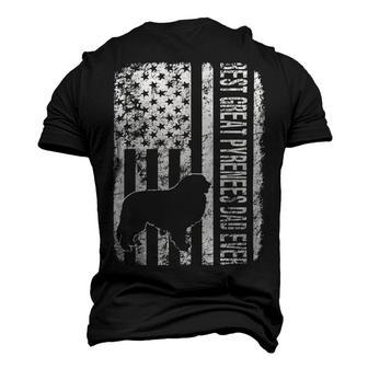 Best Great Pyrenees Dad Ever American Flag Men's 3D Print Graphic Crewneck Short Sleeve T-shirt - Monsterry DE