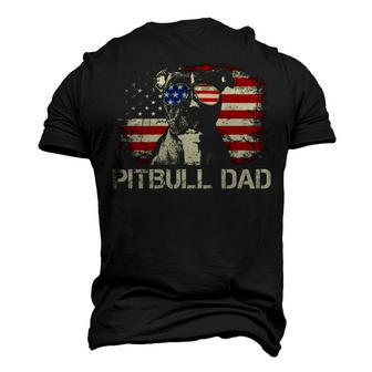 Best Pitbull Dad Ever American Flag 4Th Of July V2V3 Men's 3D T-shirt Back Print - Seseable