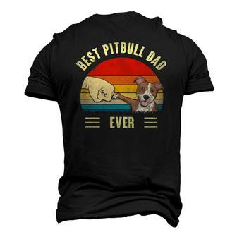 Mens Best Pitbull Dad Ever Bump Fit Dog Dad Fathers Day Vintage Men's 3D T-Shirt Back Print | Mazezy