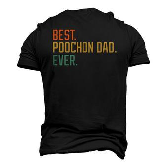 Best Poochon Dad Ever Dog Breed Fathers Day Canine Puppy Men's 3D T-Shirt Back Print | Mazezy