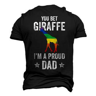 Mens You Bet Giraffe Im A Proud Dad Lgbt Rainbow Men's 3D T-shirt Back Print - Seseable