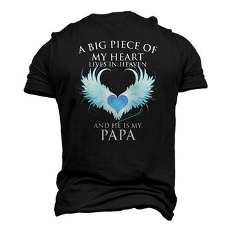 A Big Piece Of My Heart Lives In Heaven And He Is My Papa Te Men's 3D T-Shirt Back Print | Mazezy