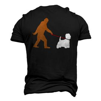 Bigfoot Walking Westie West Highland Terrier Dog Sasquatch Men's 3D T-Shirt Back Print | Mazezy