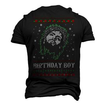 Birthday Boy Jesus Ugly Sweater Christmas Xmas Men's 3D Print Graphic Crewneck Short Sleeve T-shirt - Monsterry