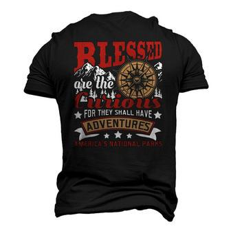 Blessed Are The Curious Us National Parks Hiking & Camping Men's 3D T-Shirt Back Print | Mazezy