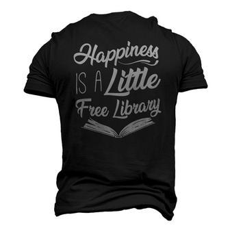 Book Reading Happiness Is A Little Free Library Men's 3D T-Shirt Back Print | Mazezy