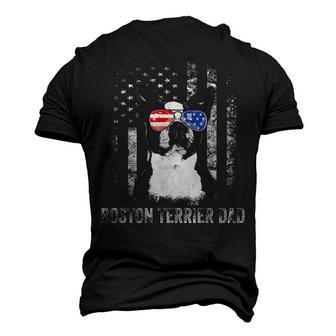Mens Boston Terrier Dad American Flag 4Th Of July Dog Fathers Day Men's 3D T-shirt Back Print - Seseable