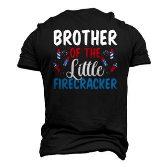 Brother Of The Little Firecracker 4Th Of July American Flag Men's 3D T-Shirt Back Print | Mazezy
