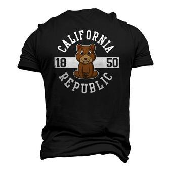 California Republic Flag Bear Yoga Men's 3D T-Shirt Back Print | Mazezy