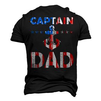 Captain Dad Boat Owner American Flag 4Th Of July Men's 3D T-shirt Back Print - Seseable