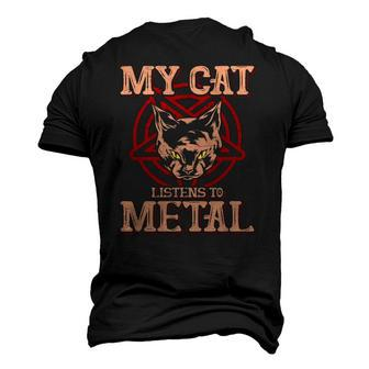 My Cat Listens To Metal Black Dark Rock Death Metal Men's 3D T-Shirt Back Print | Mazezy