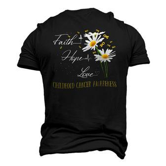 Childhood Cancer Awareness Faith Hope Love Awareness Men's 3D T-Shirt Back Print | Mazezy