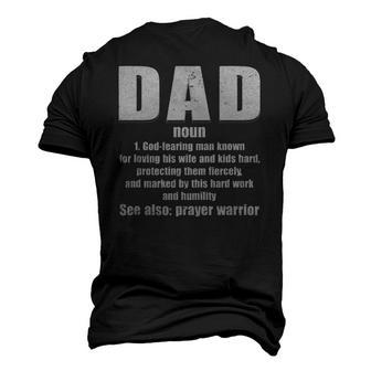 Christian Dad Definition Fathers Day 2021 Prayer Warrior Men's 3D T-Shirt Back Print | Mazezy