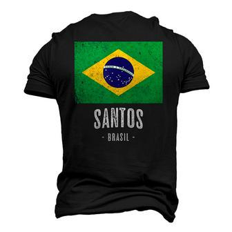 City Of Santos Brazil Br Brazilian Flag Merch Graphic Men's 3D T-Shirt Back Print | Mazezy