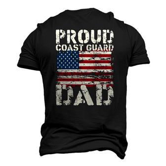 Coast Guard Dad Uscg Distressed Us American Flag Men's 3D T-Shirt Back Print | Mazezy