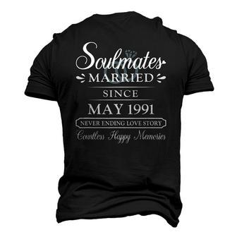 Couple Married Since May 1991 31St Wedding Anniversary Men's 3D T-Shirt Back Print | Mazezy