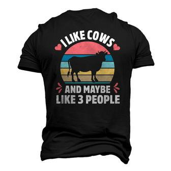 I Like Cows And Maybe Like 3 People Farm Farmer Cow Print Men's 3D T-Shirt Back Print | Mazezy