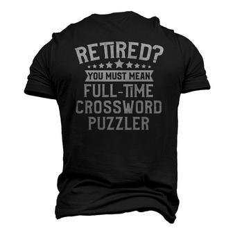 Crossword Puzzle Lover Retirement Men's 3D T-Shirt Back Print | Mazezy