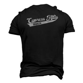 Cypress Hills Brooklyn Typographic Distressed Men's 3D T-Shirt Back Print | Mazezy
