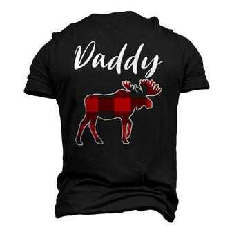 Dad Buffalo Plaid Christmas Matching Moose Men's 3D T-Shirt Back Print | Mazezy