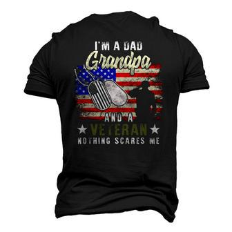 Im A Dad Grandpa Veteran Nothing Scares Me Fathers Day Men's 3D T-Shirt Back Print | Mazezy