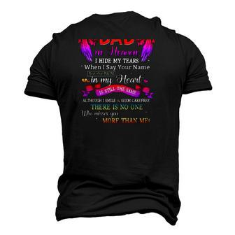 For My Dad In Heaven I Hide My Tears When I Say Your Name Men's 3D T-Shirt Back Print | Mazezy