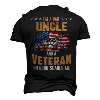 Im A Dad Uncle And A Veteran Fathers Day Fun 4Th Of July Men's 3D T-shirt Back Print - Seseable