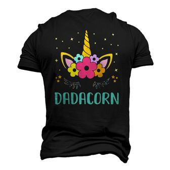 Dadacorn Dadicorn Daddycorn Unicorn Dad Kids Fathers Day Men's 3D T-Shirt Back Print | Mazezy