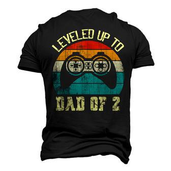 Mens Daddy Again Leveled Up To Dad Of 2 Dad V2 Men's 3D T-shirt Back Print - Seseable